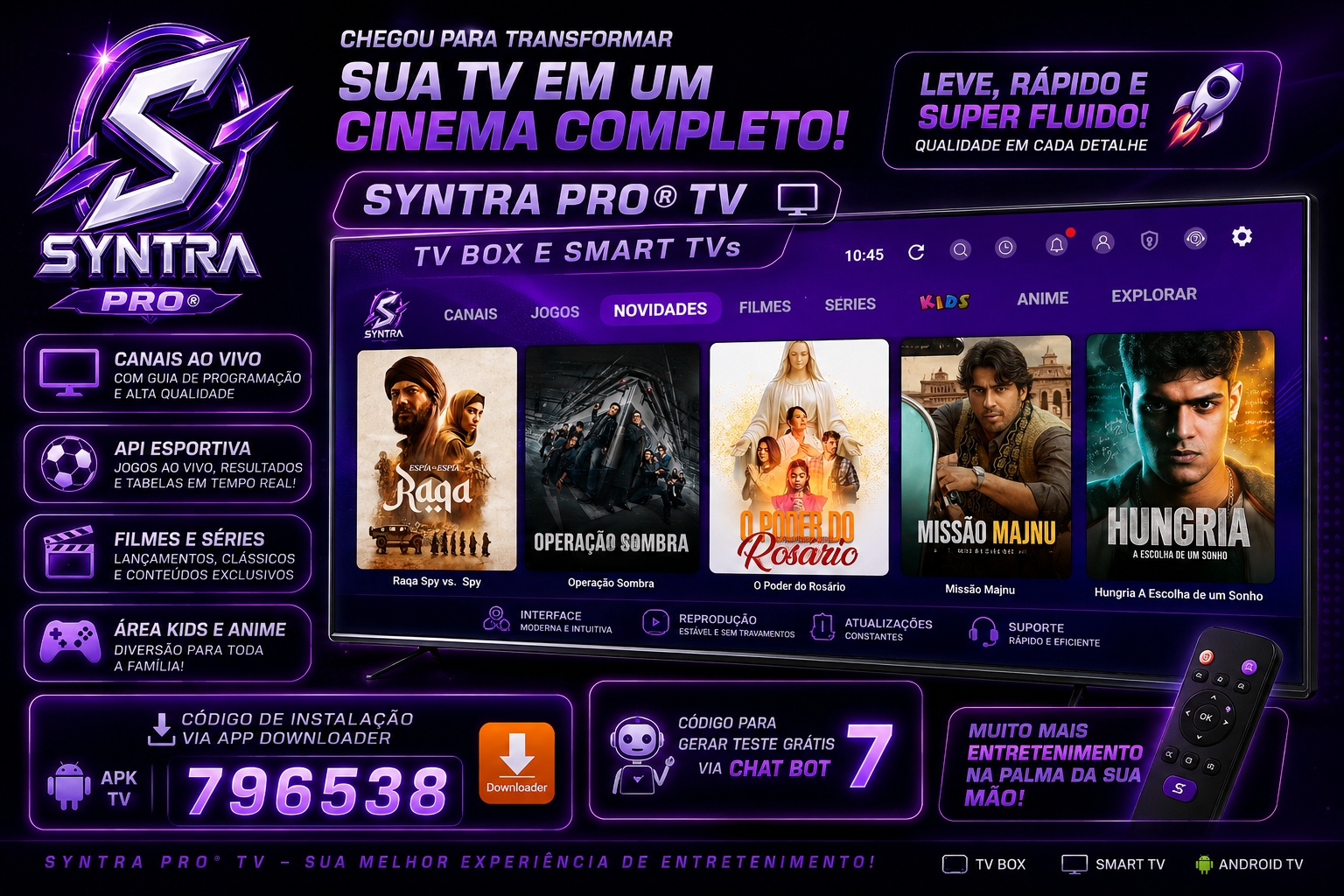 NOVO APP SYNTRA PRO ® TVS BOX E SMART TVS 